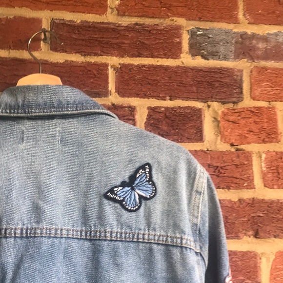 Denim Distressed Jean Pimkie Patch Jacket - Picture 8 of 8